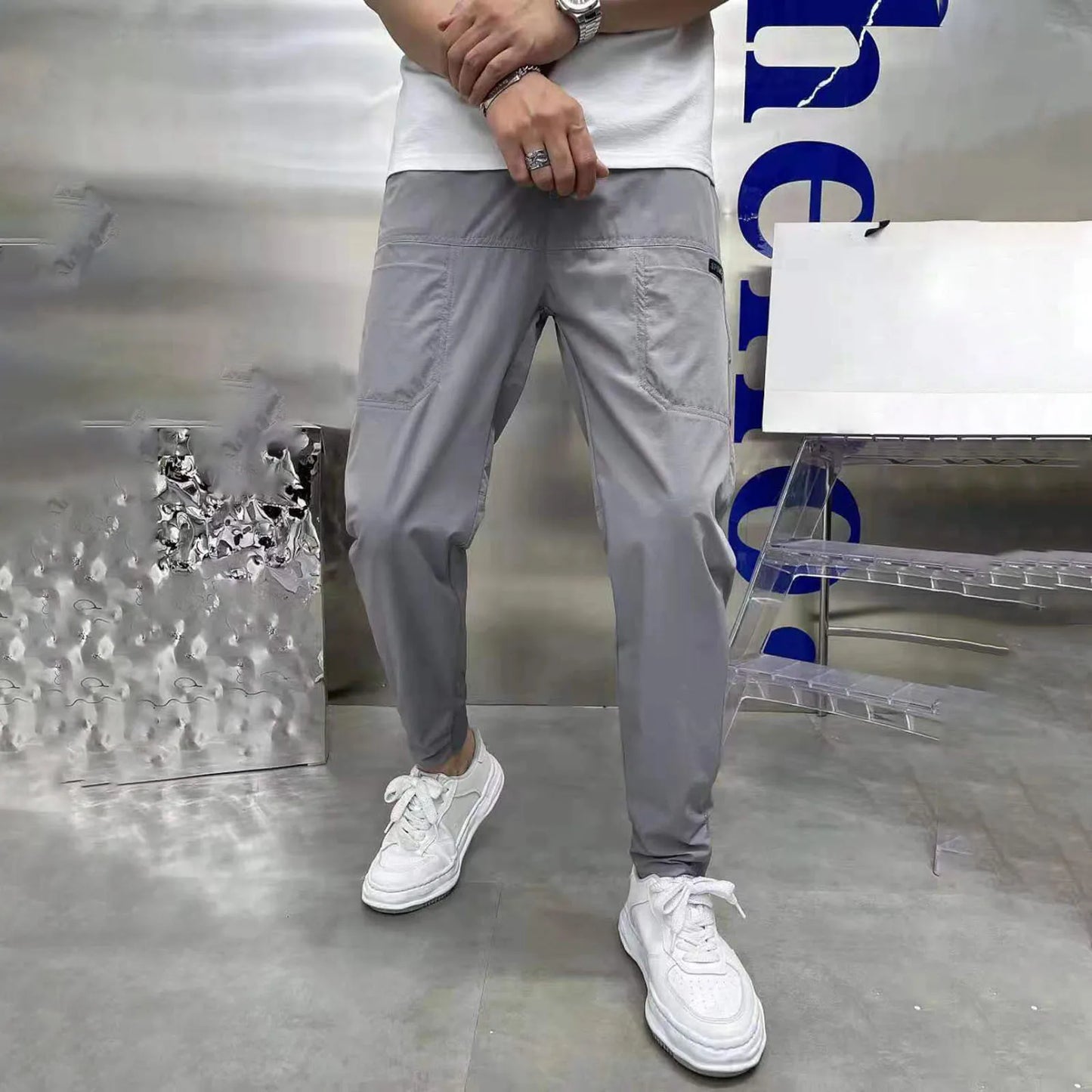 Pantalon cargo homme en tissu premium avec poche invisible