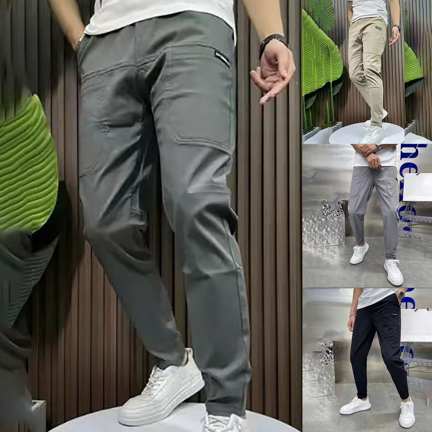 Pantalon cargo homme en tissu premium avec poche invisible
